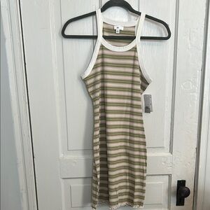 NWT BP. Striped Green and White Sleeveless Dress from Nordstrom